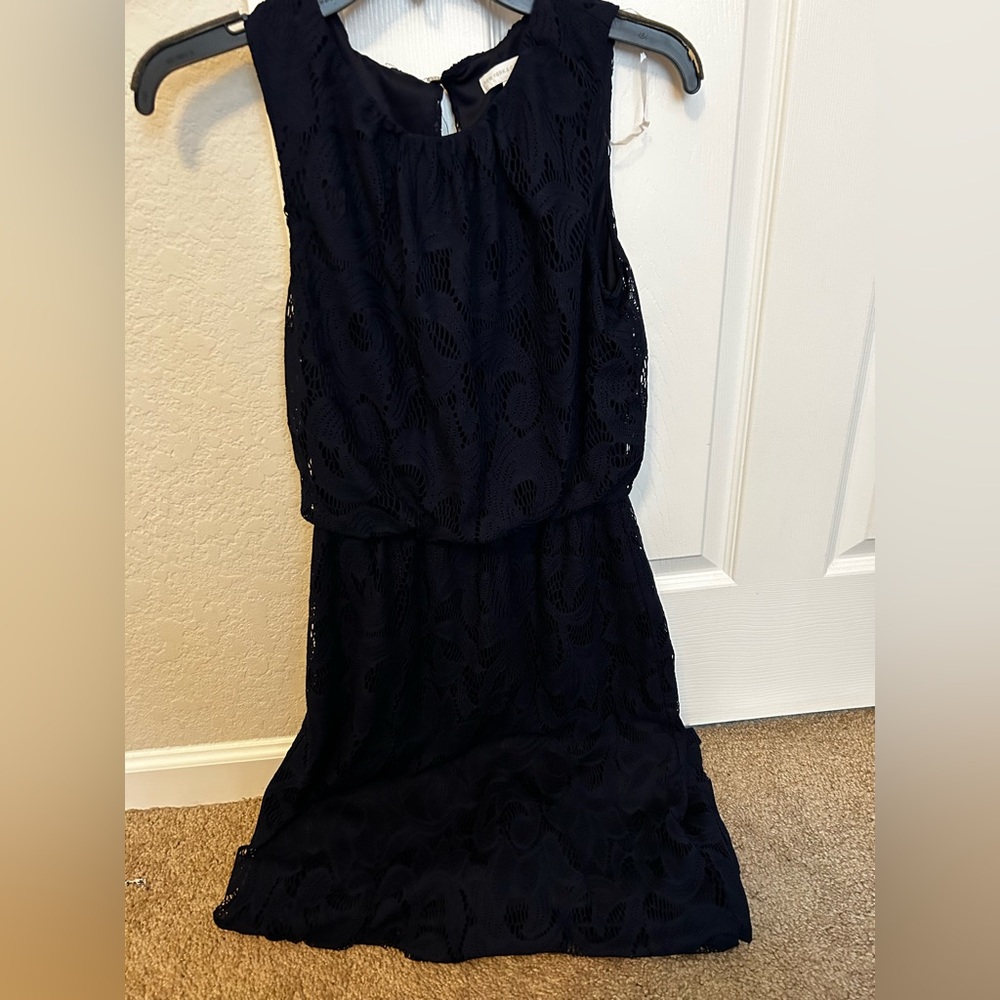 50. New York and company navy blue lace dress